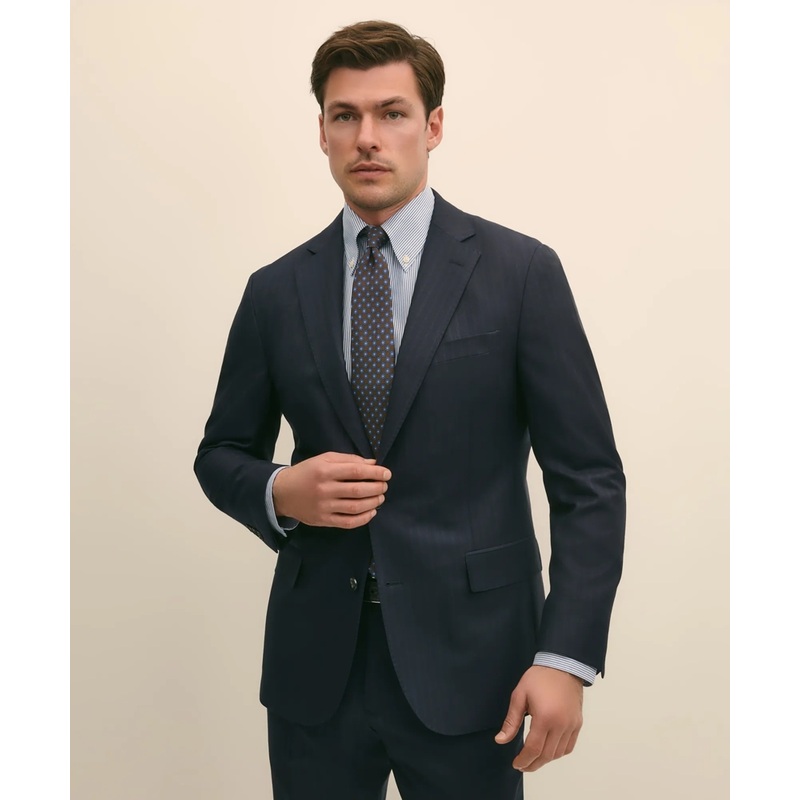 Brooks Brothers Explorer Collection Slim Fit Wool Bold Stripe Suit Jacket