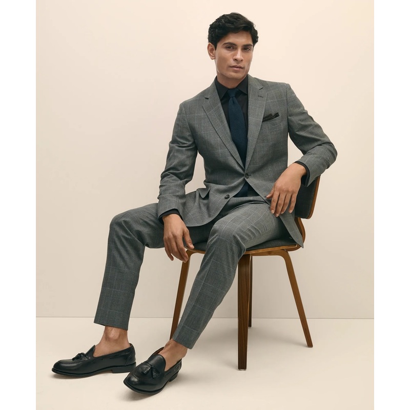Brooks Brothers Explorer Collection Slim Fit Wool Check Suit Pants