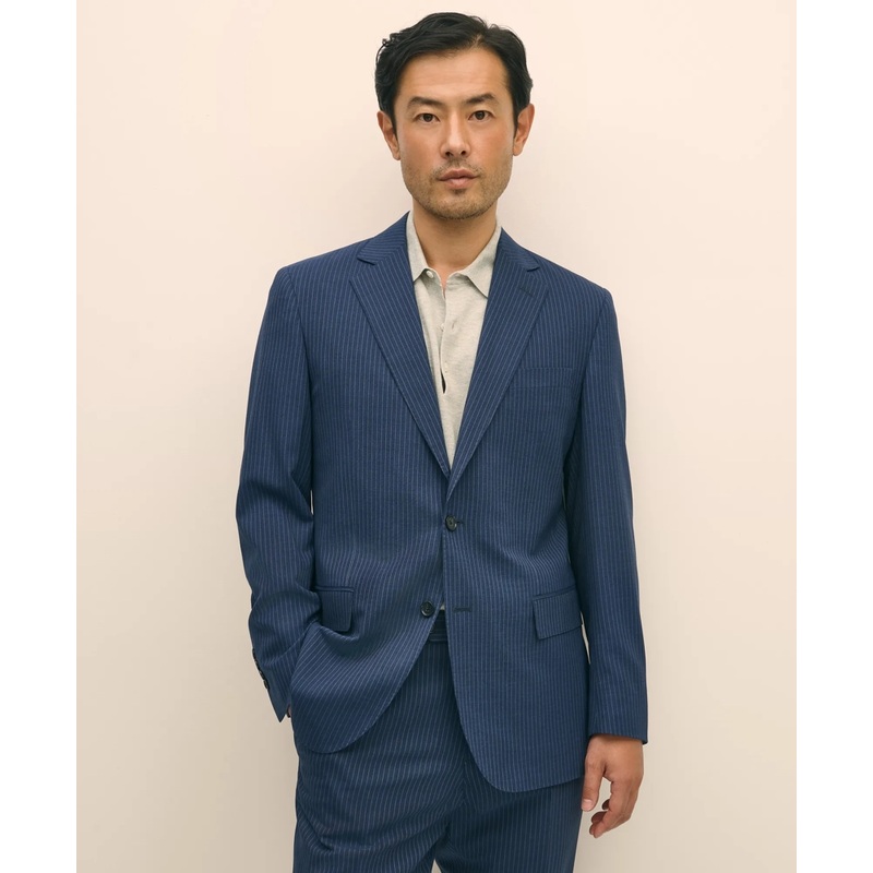 Brooks Brothers Explorer Collection Slim Fit Wool Pinstripe Suit Jacket