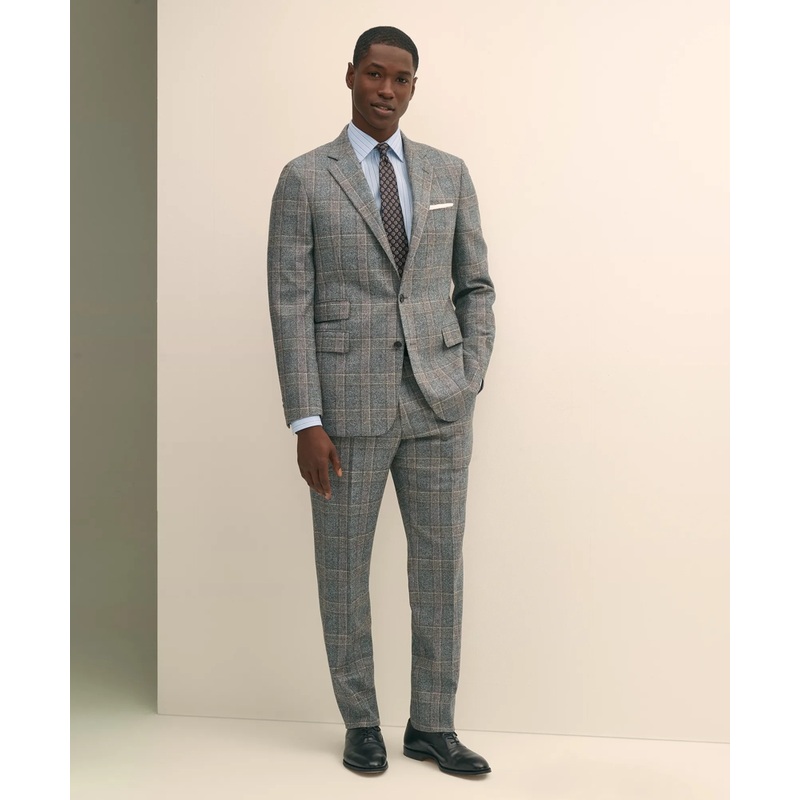 Classic Fit Saxon Wool Bold Check 1818 Suit