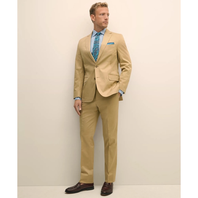 Classic Fit Stretch Cotton Twill Suit Pants