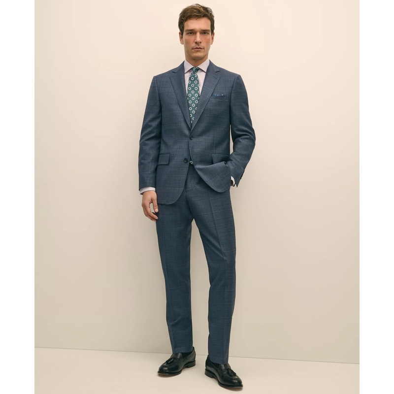Classic Fit Wool Blue Check 1818 Suit