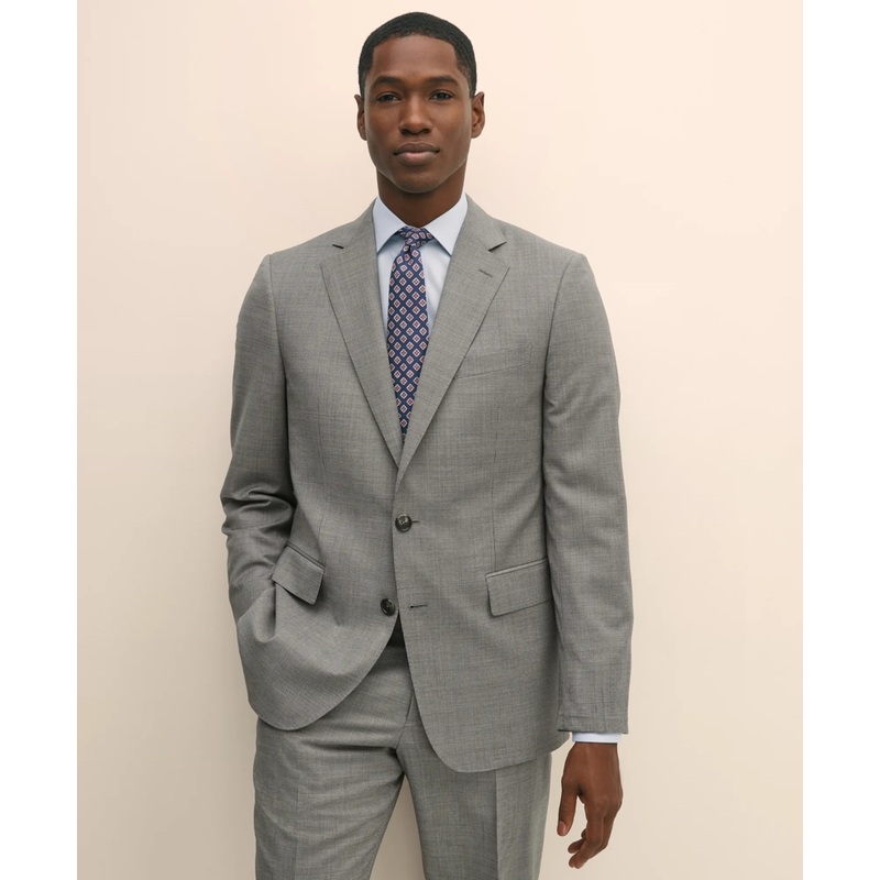 Classic Fit Wool Mini Houndstooth 1818 Suit