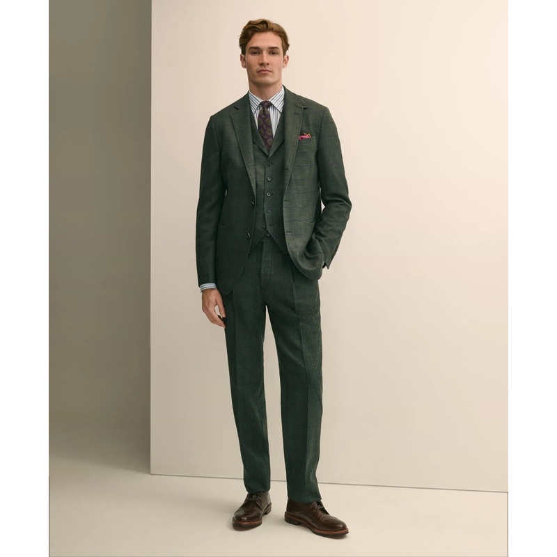 Classic Fit Wool Windowpane Suit Pants