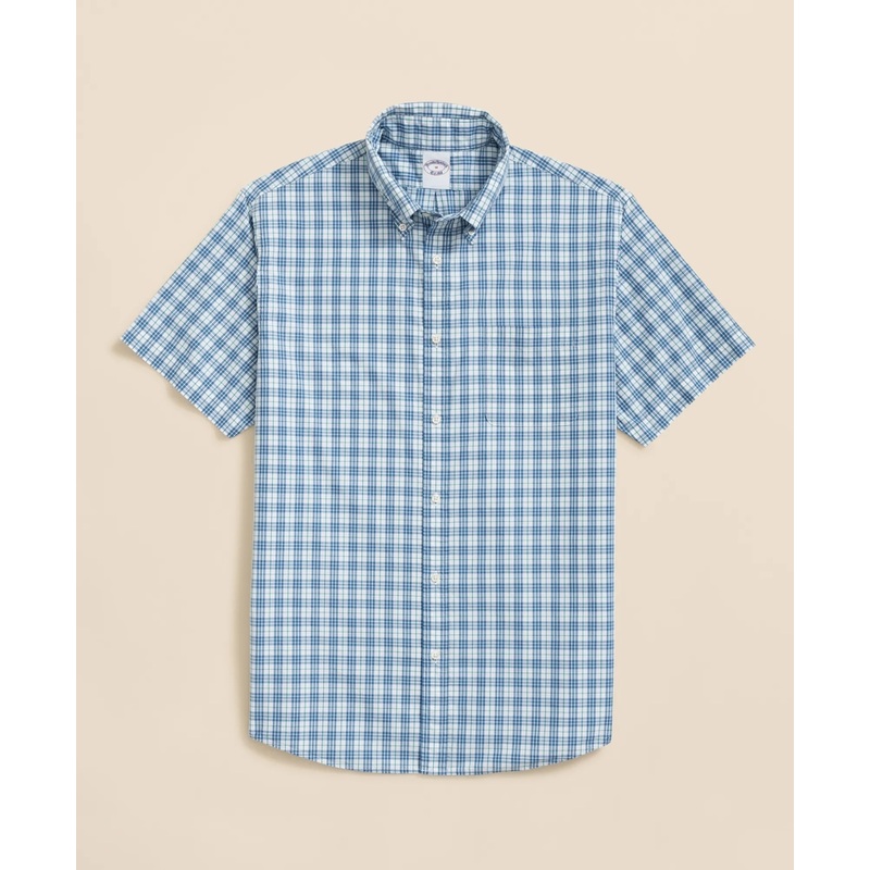Friday Shirt, Poplin Short-Sleeve Grid Checks