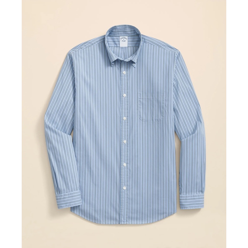 Performance Series Stretch Polo Button-Down Collar, Striped Sport Shirt