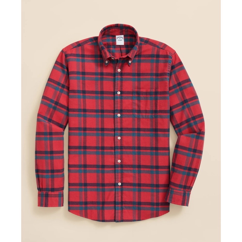 Portuguese Flannel Polo Button Down Collar, Bold Plaid Shirt