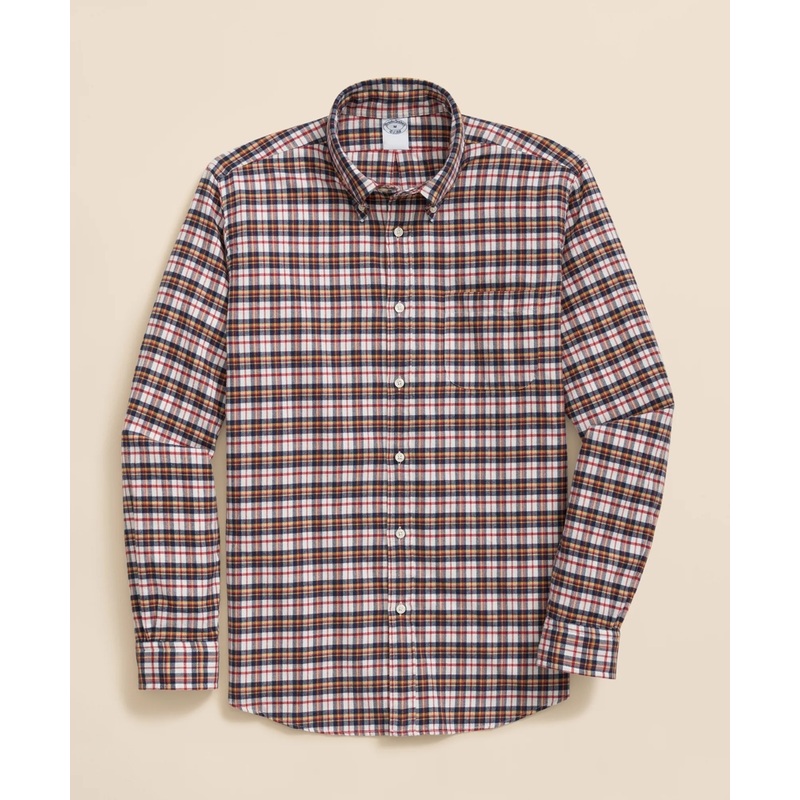 Portuguese Flannel Polo Button Down Collar, Multi-Check Shirt