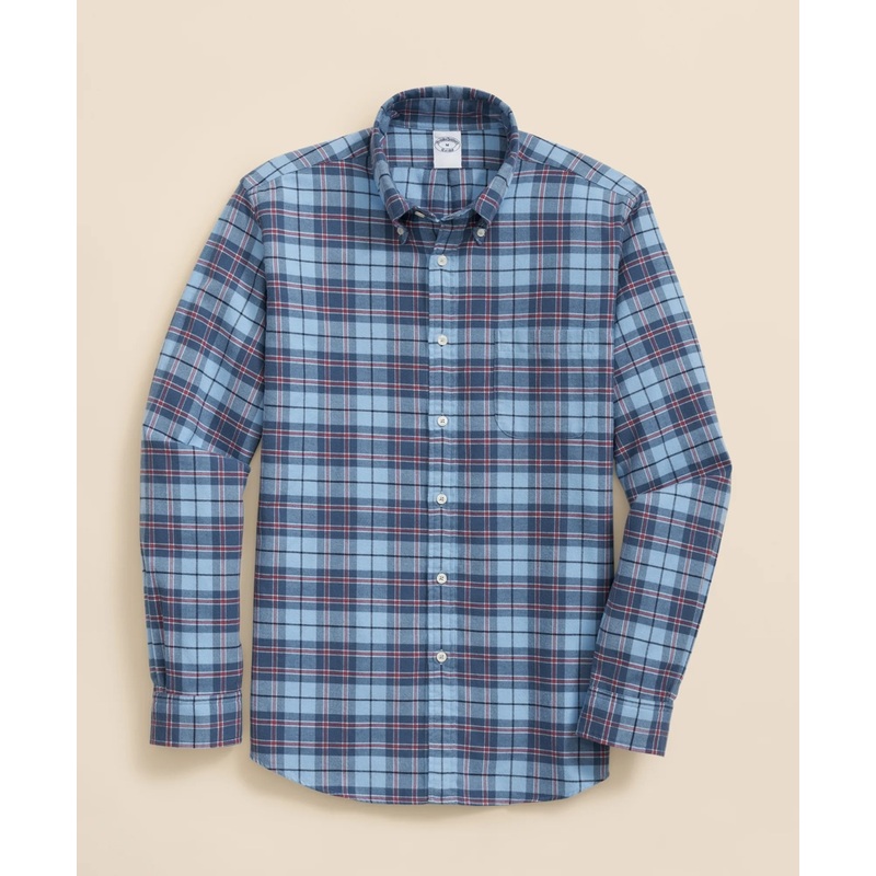Portuguese Flannel Polo Button Down Collar, Plaid Shirt