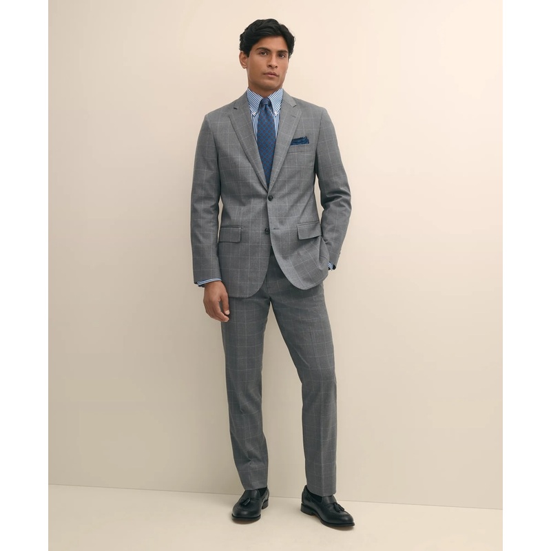 Slim Fit 1818 Windowpane Suit In Wool