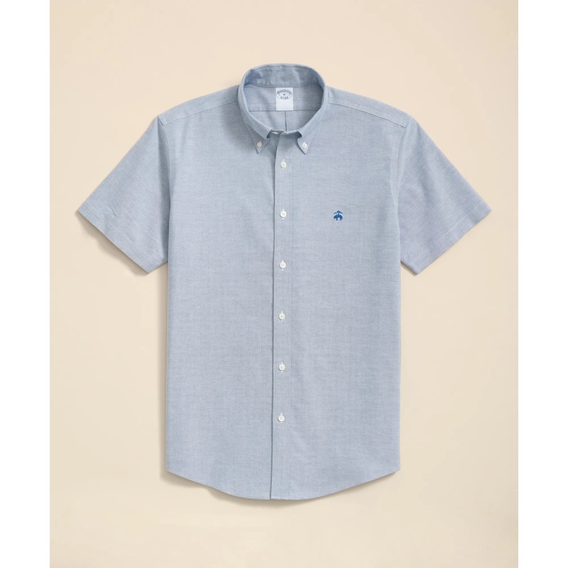 Stretch Non-Iron Oxford Button-Down Collar, Short Sleeve Shirt