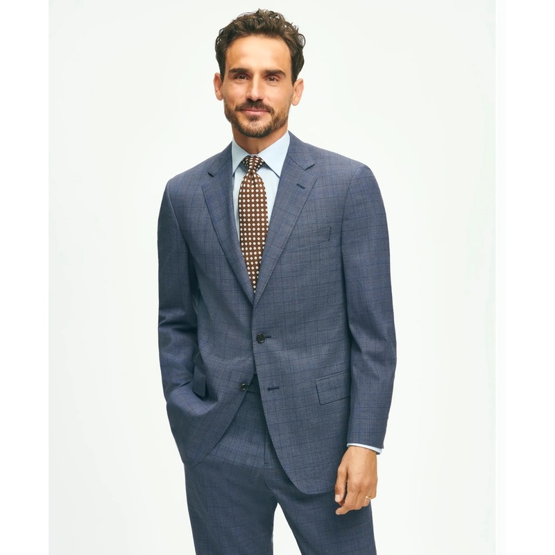Traditional Fit Wool Checked 1818 Suit
