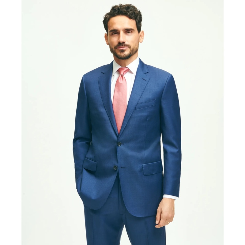 Traditional Fit Wool Sharkskin 1818 Suit