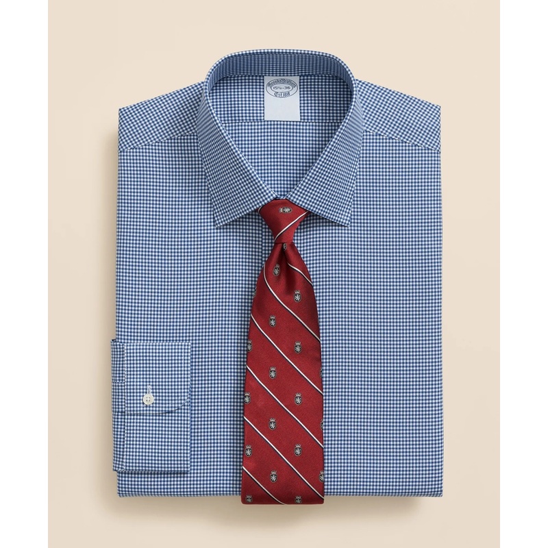 Brooks Brothers Explorer Collection Non-Iron Twill Ainsley Collar, Gingham Dress Shirt