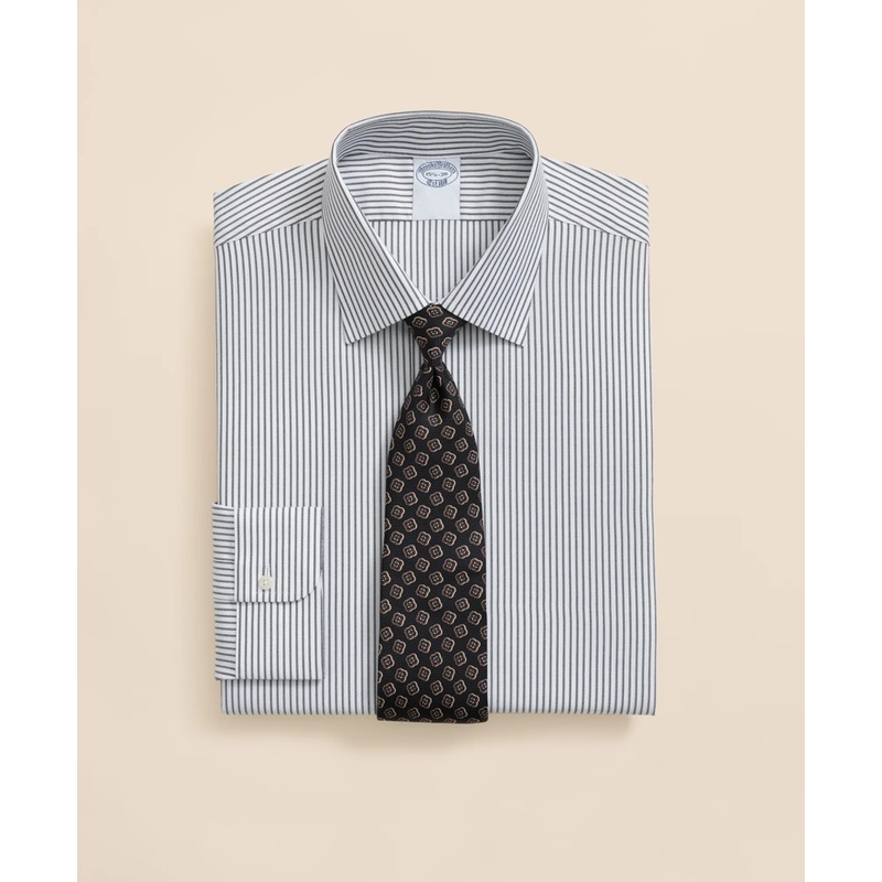 Brooks Brothers Explorer Collection Non-Iron Twill Ainsley Collar Striped, Dress Shirt
