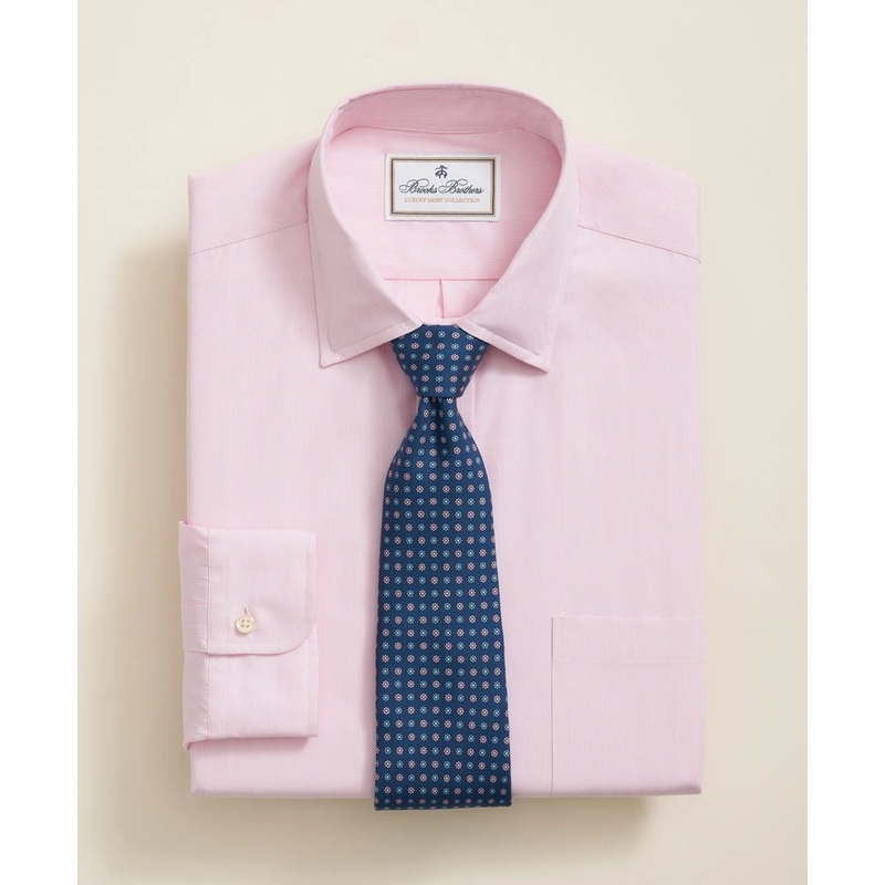 Egyptian Cotton Twill Ainsley Collar, Hairline Stripe Dress Shirt