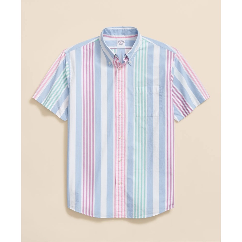 Friday Shirt, Short-Sleeve Poplin Awning Stripe