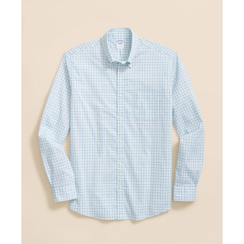 Performance Series Stretch Polo Button-Down Collar, Checked Sport Shirt