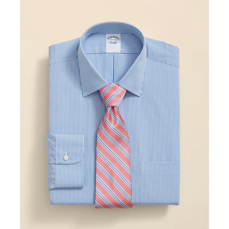 Pure Supima Cotton Regular-Finish, Ainsley Collar Micro Check Dress Shirt