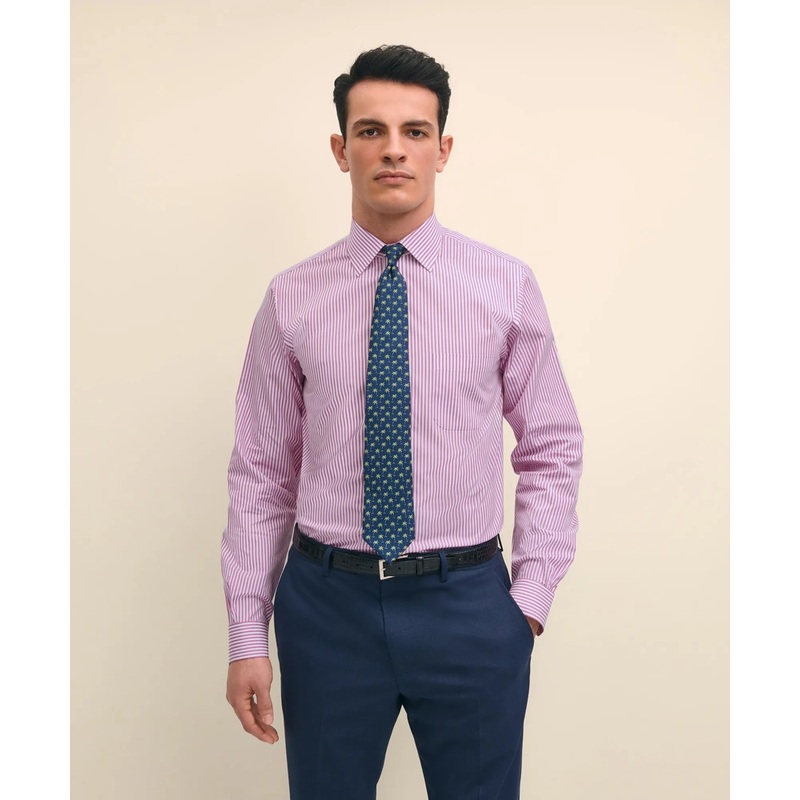 Pure Supima Cotton Regular-Finish, Ainsley Collar Striped Dress Shirt