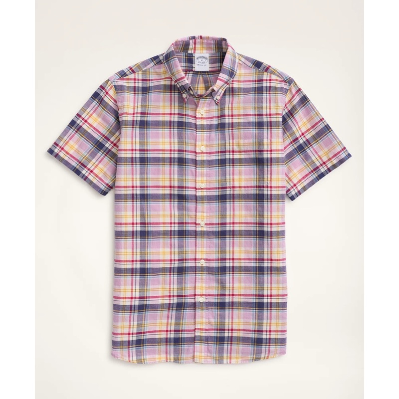 Regent Regular-Fit Sport Shirt, Short-Sleeve Madras
