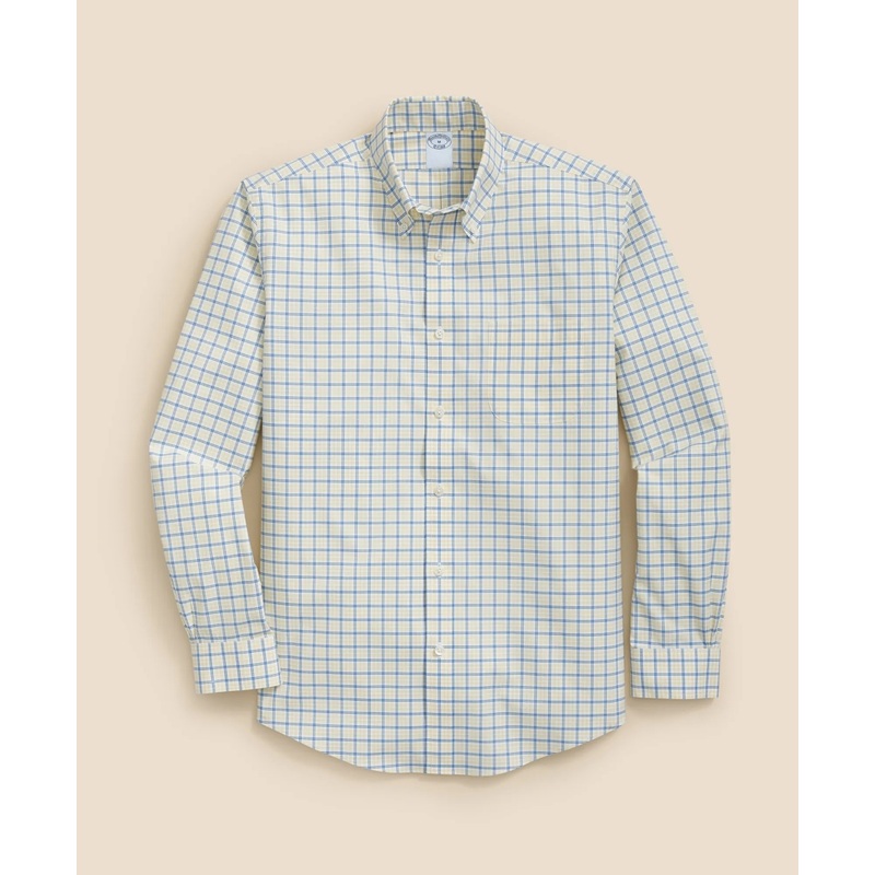 Stretch Cotton Non-Iron Polo Button Down Collar, Graph Check Shirt
