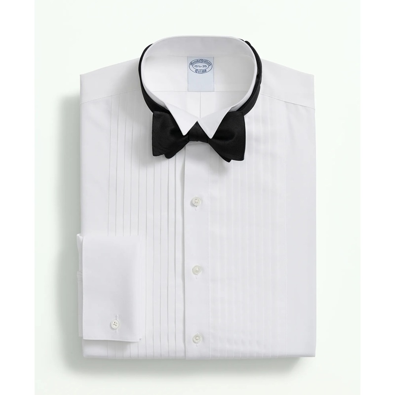 Stretch Supima Cotton Broadcloth Wing Collar, Tuxedo Shirt