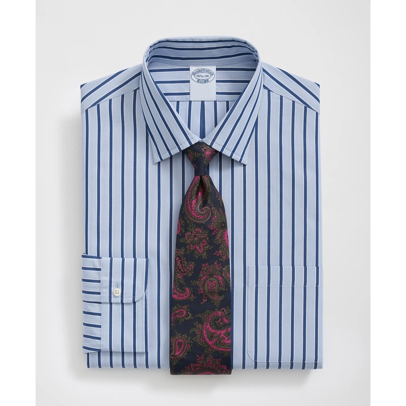 Supima Cotton Poplin Ainsley Collar, Striped Dress Shirt