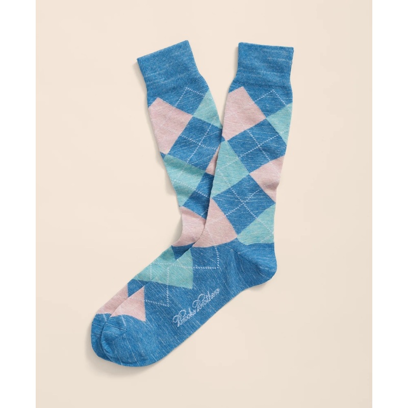 Cotton Blend Argyle Socks