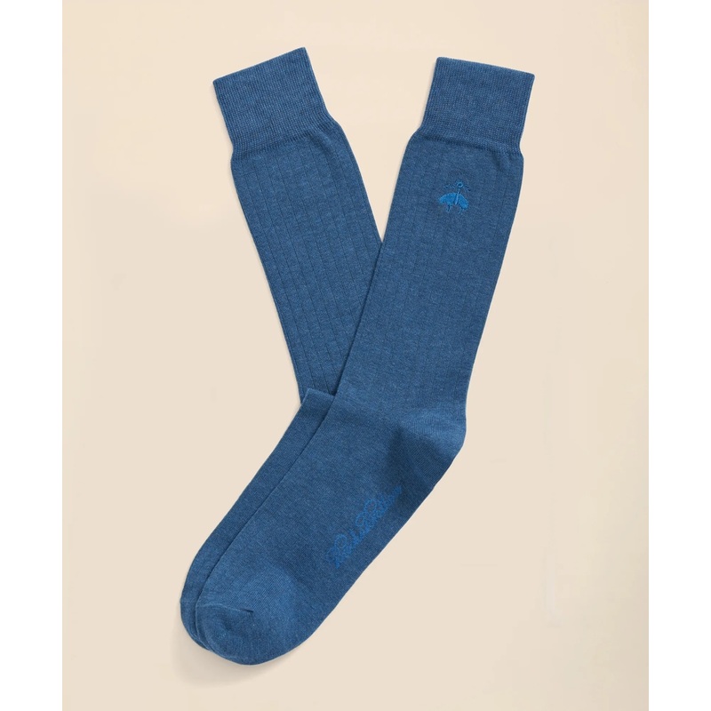 Cotton Blend Ribbed Socks