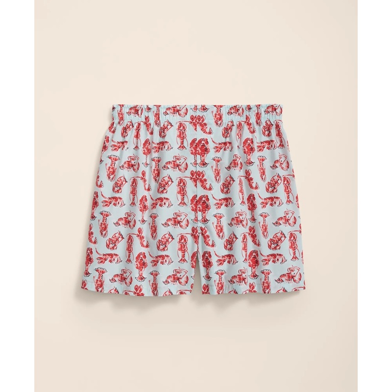Cotton Broadcloth Lobster Motif Boxers