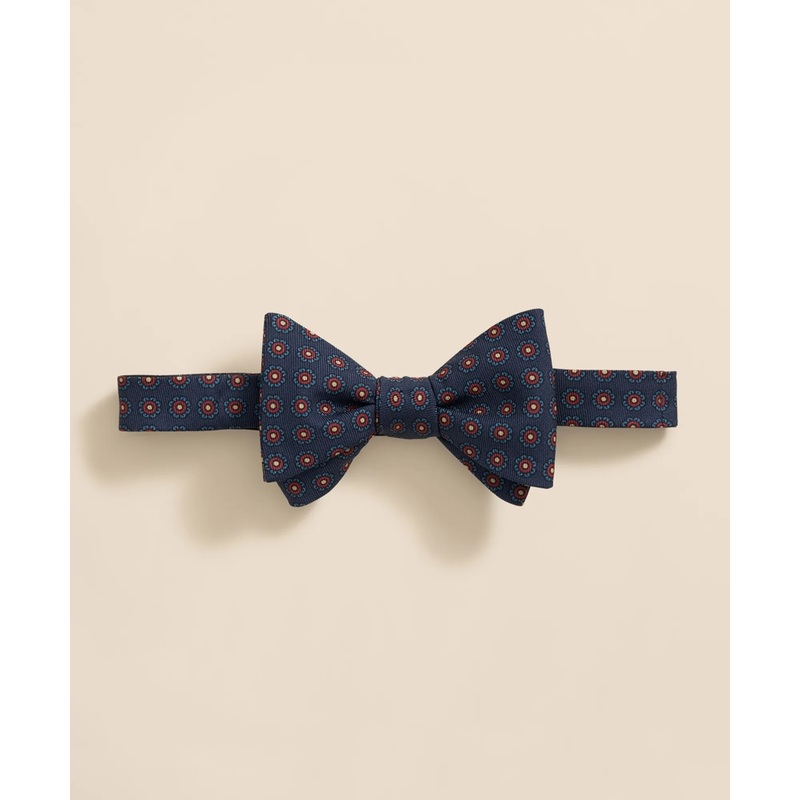 Floral Motif Silk Bow Tie