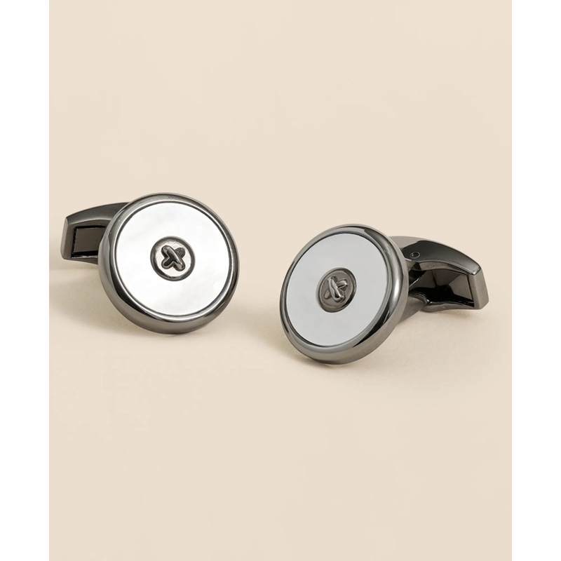 Mother-Of-Pearl Round Cufflinks
