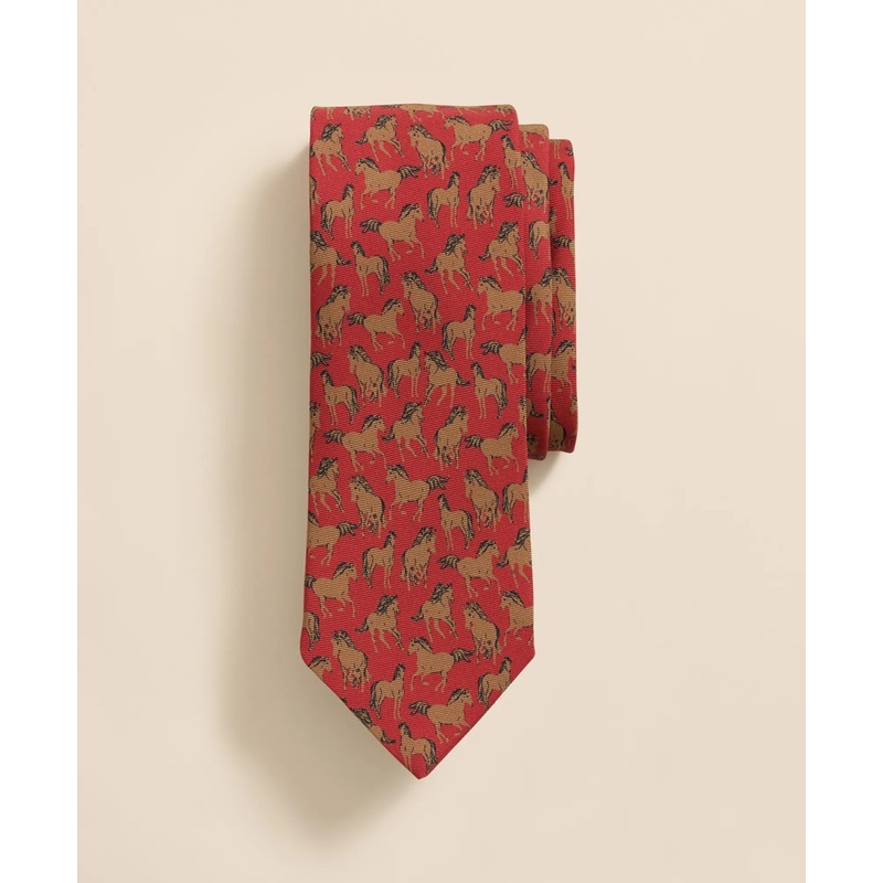 Silk Equestrian Motif Tie