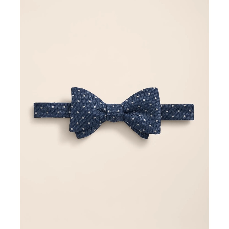 Silk-Linen Mini Dot Bow Tie
