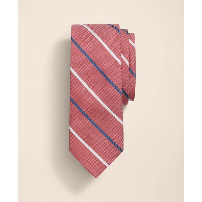Silk-Linen Striped Tie