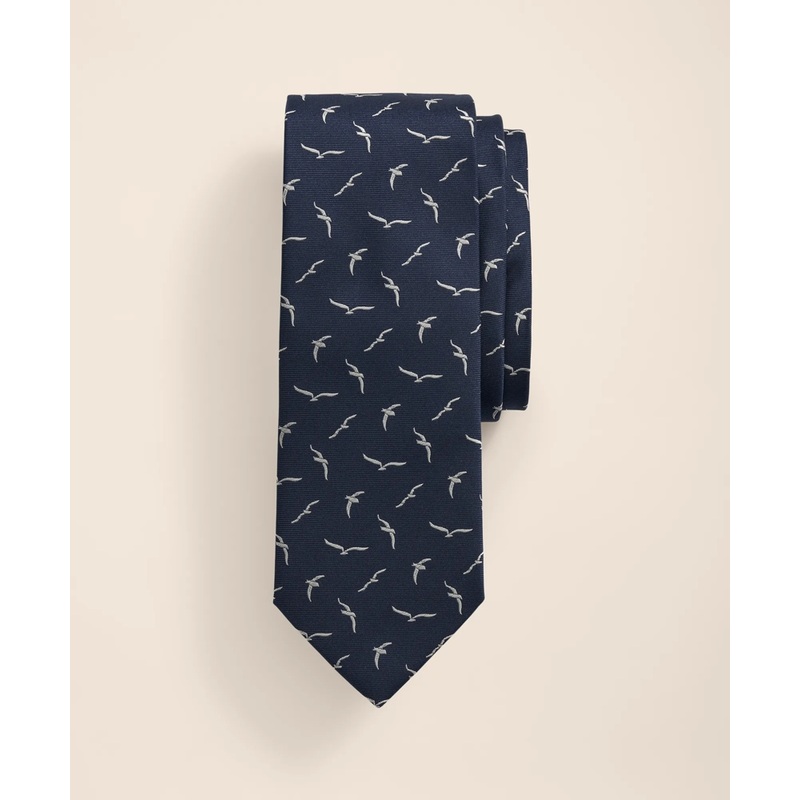 Silk Seagull Motif Tie