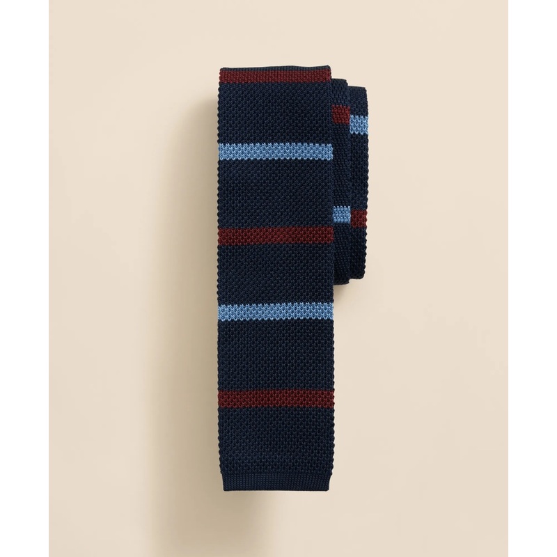 Silk Striped Knit Tie
