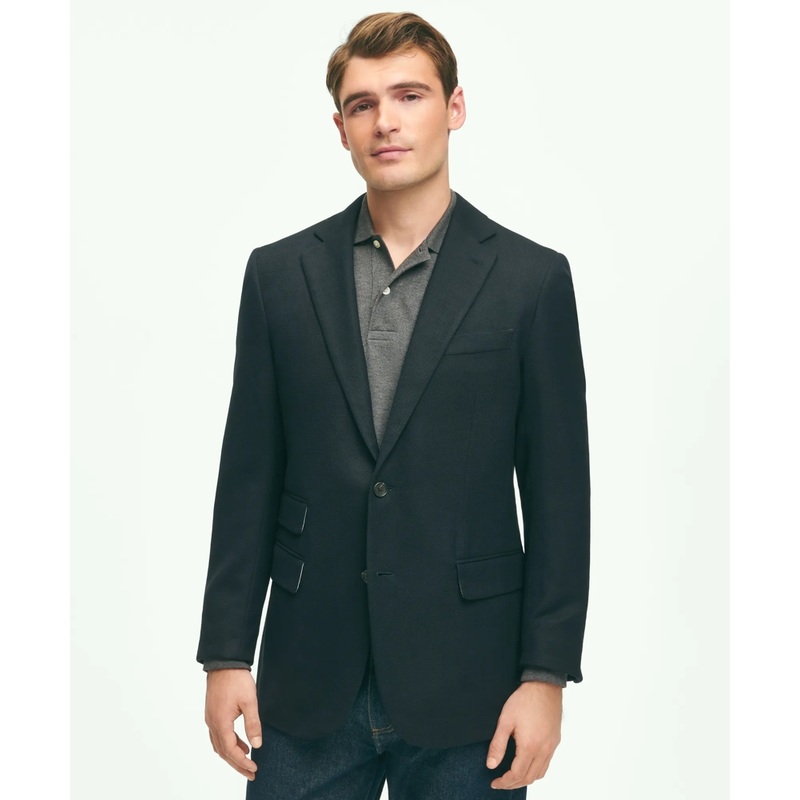 Slim Fit Stretch Wool Hopsack Blazer