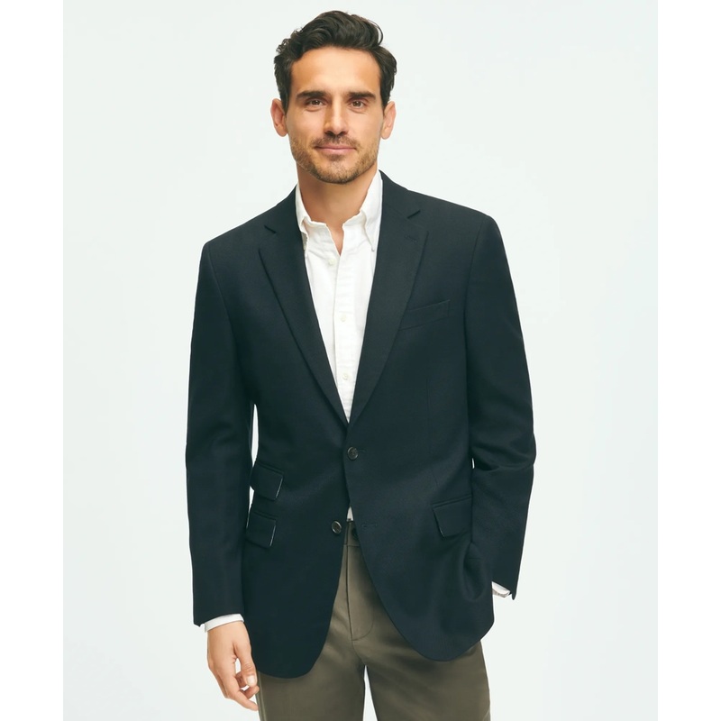 Traditional Fit Stretch Wool Hopsack Blazer