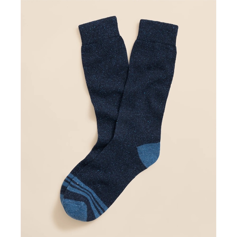 Wool-Blend Cap Toe Striped Socks