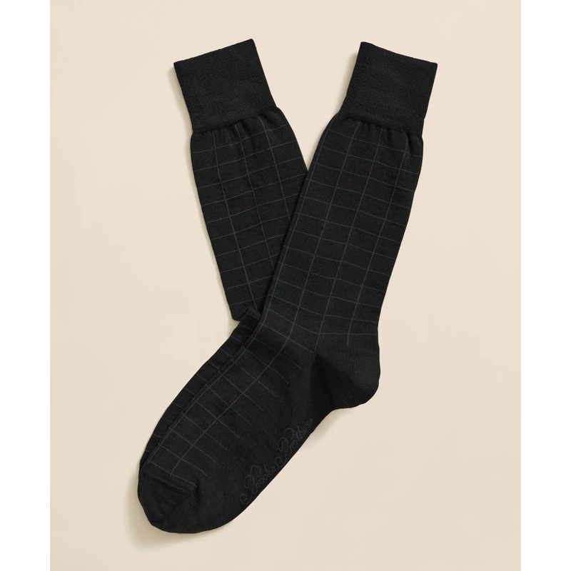 Wool-Blend Windowpane Socks