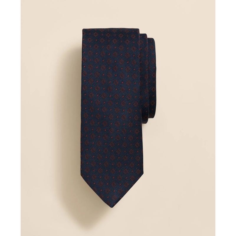 Wool-Silk Alternating Dot & Square Tie