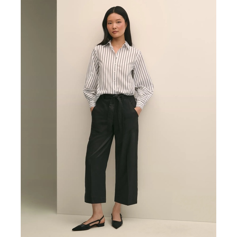Belted Wide-Leg Utility Pants