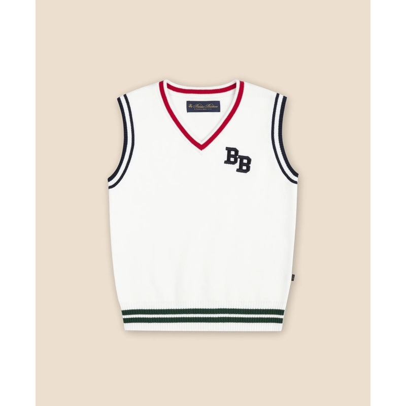 Boys Cotton Jacquard Varsity Sweater Vest