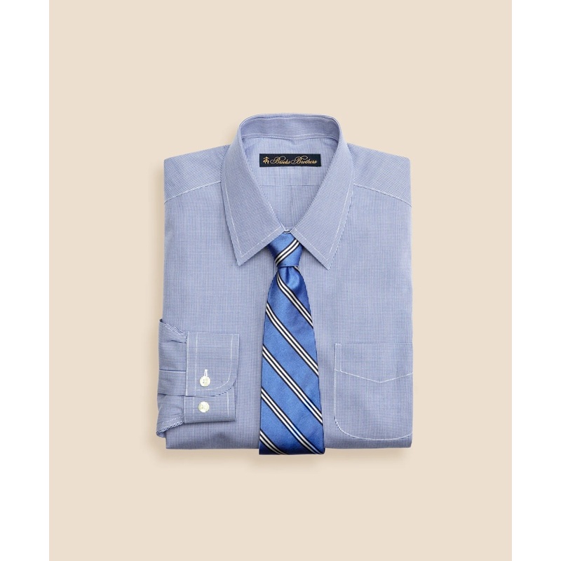 Boys Non-Iron Supima Cotton Broadcloth Houndstooth Dress Shirt