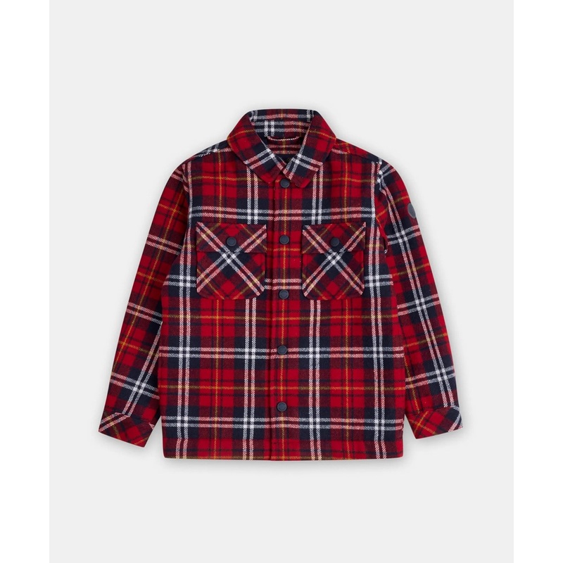 Boys Plaid Flannel Teddy Fleece Shirt Jacket