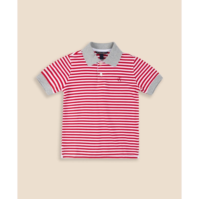 Boys Striped Pique Polo Shirt