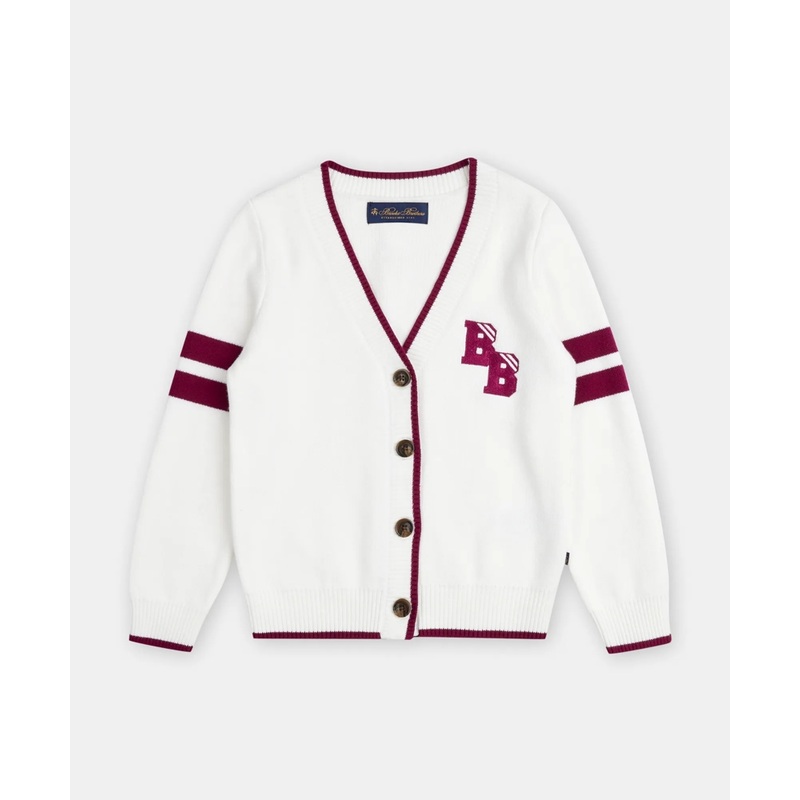 Girls Cotton Jacquard Varsity Cardigan