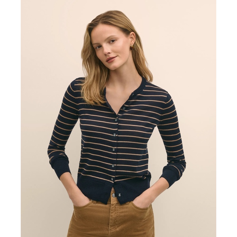 Merino Wool Striped Cardigan